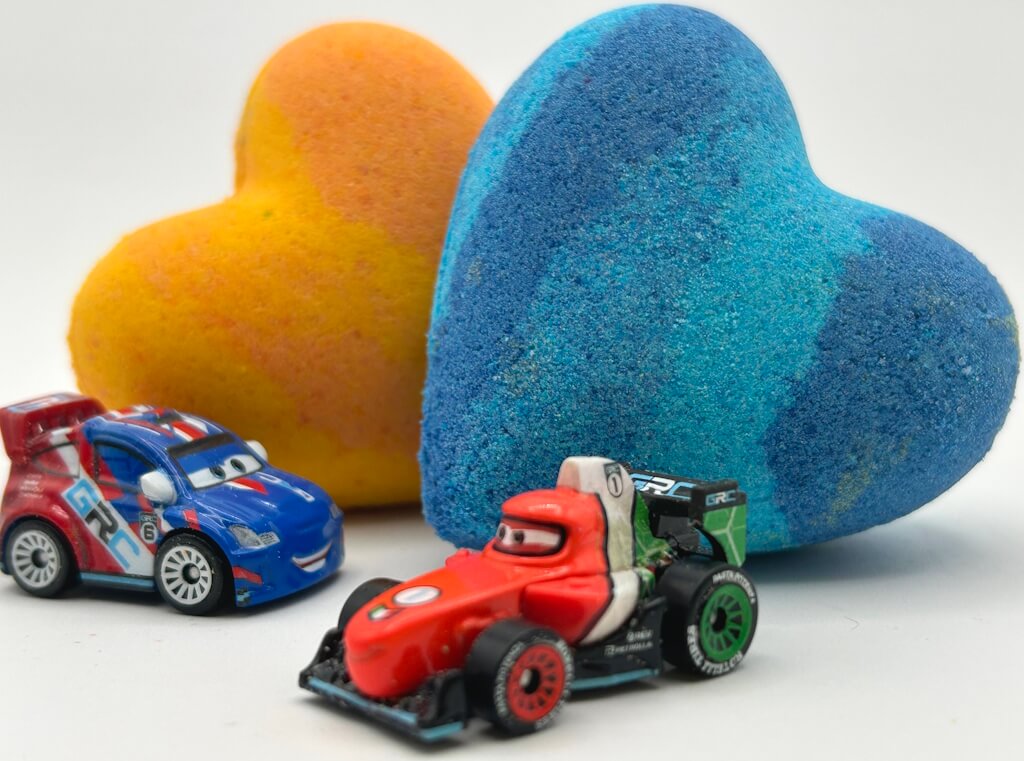 CARS HEART Kids Bath Bomb with Car Toy Inside - Berwyn Betty's Bath & Body Shop