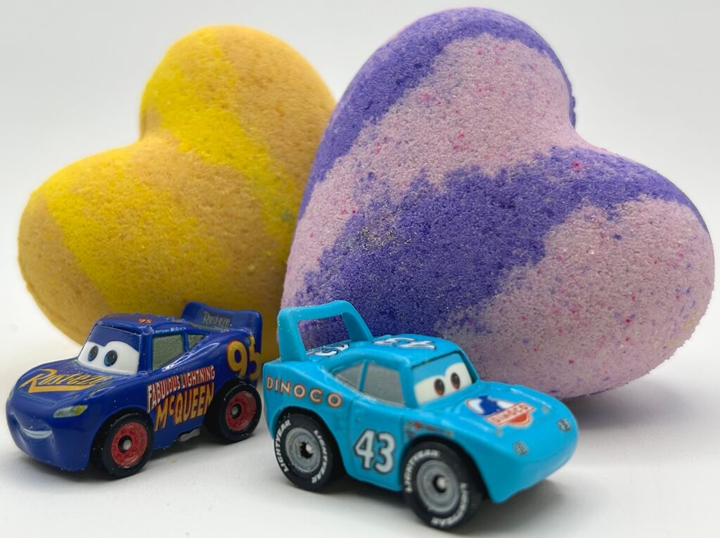 CARS HEART Kids Bath Bomb with Car Toy Inside - Berwyn Betty's Bath & Body Shop