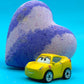 CARS HEART Kids Bath Bomb with Car Toy Inside - Berwyn Betty's Bath & Body Shop