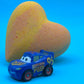 CARS HEART Kids Bath Bomb with Car Toy Inside - Berwyn Betty's Bath & Body Shop