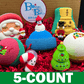 CHRISTMAS Kids Bath Bombs Gift Box with Holiday Themed Bombs - 5 ct - Berwyn Betty's Bath & Body Shop