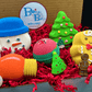 CHRISTMAS Kids Bath Bombs Gift Box with Holiday Themed Bombs - 5 ct - Berwyn Betty's Bath & Body Shop