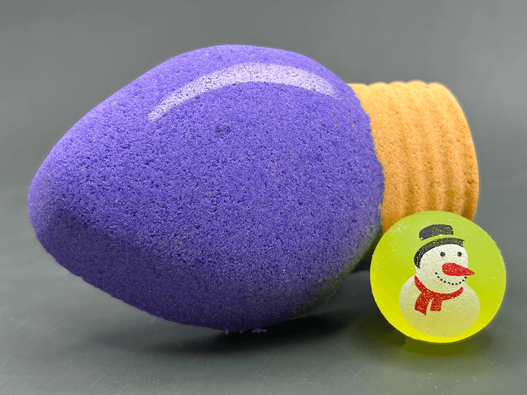 Christmas Light Bulb Kids Bath Bomb with Christmas Rubber Ball Inside - Berwyn Betty's Bath & Body Shop