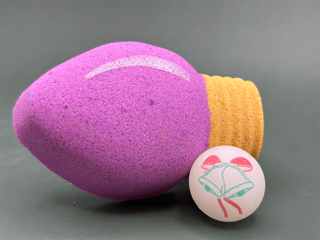 Christmas Light Bulb Kids Bath Bomb with Christmas Rubber Ball Inside - Berwyn Betty's Bath & Body Shop
