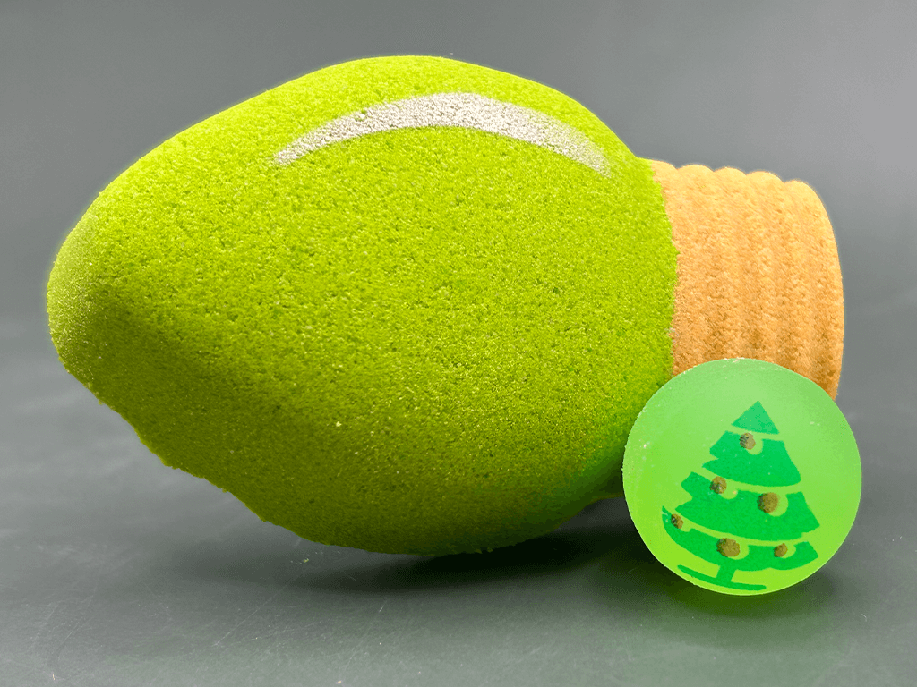 Christmas Light Bulb Kids Bath Bomb with Christmas Rubber Ball Inside - Berwyn Betty's Bath & Body Shop
