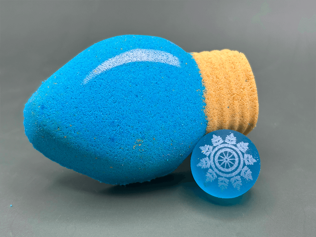 Christmas Light Bulb Kids Bath Bomb with Christmas Rubber Ball Inside - Berwyn Betty's Bath & Body Shop