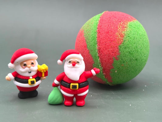 Christmas Stocking Stuffer Kids Bath Bomb with Santa Inside - Berwyn Betty's Bath & Body Shop