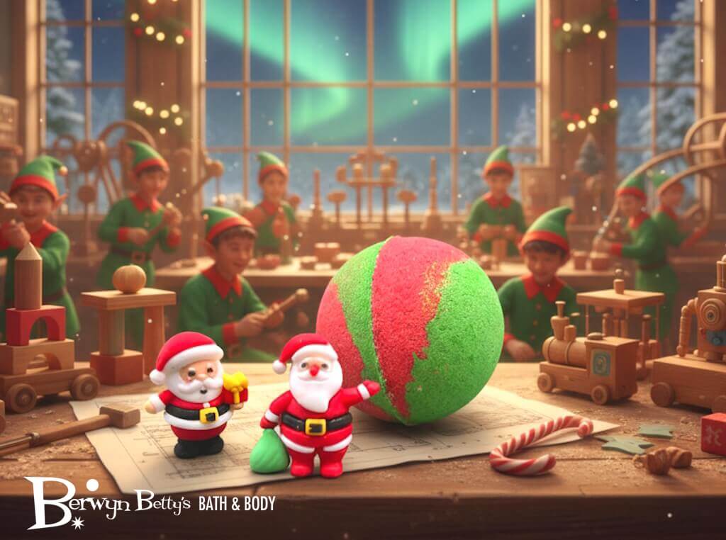 Christmas Stocking Stuffer Kids Bath Bomb with Santa Inside - Berwyn Betty's Bath & Body Shop