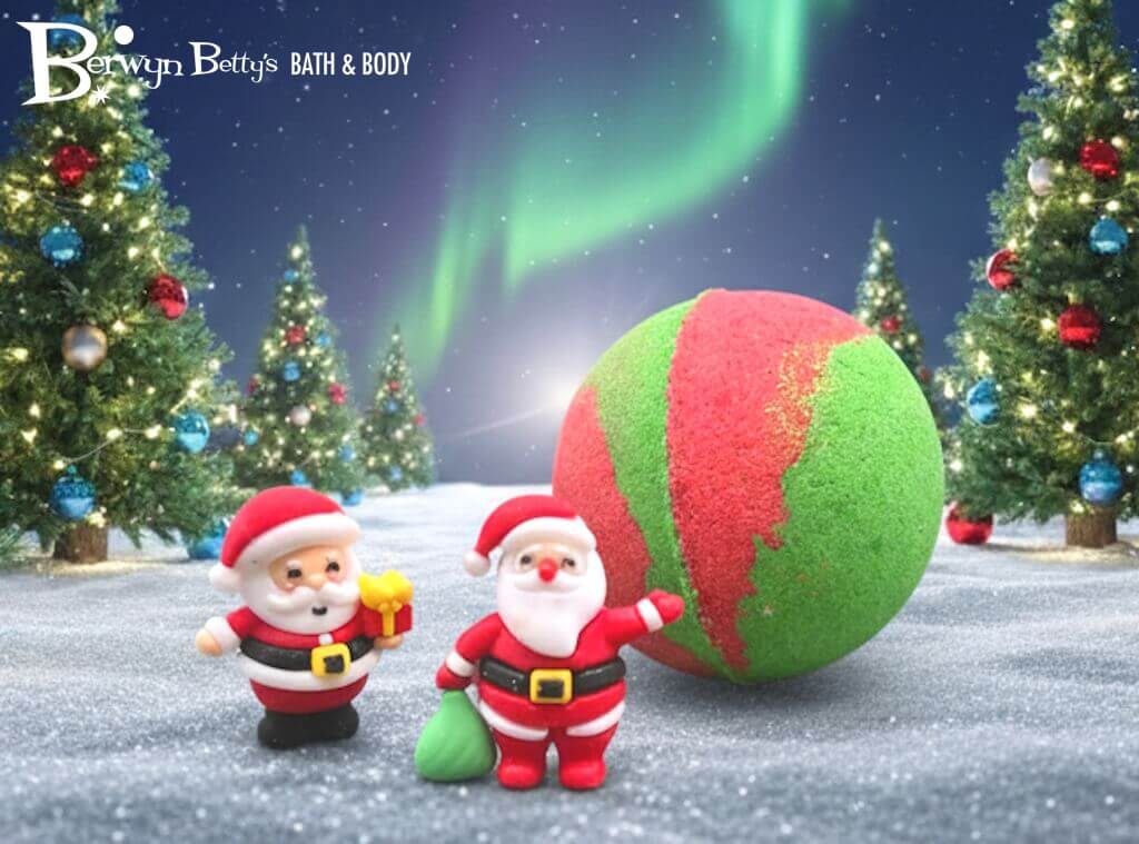 Christmas Stocking Stuffer Kids Bath Bomb with Santa Inside - Berwyn Betty's Bath & Body Shop
