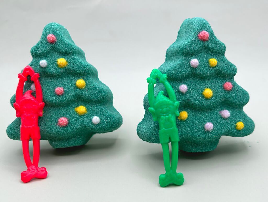 Christmas Tree Kids Bath Bomb with Elf Flinger Toy Inside - Berwyn Betty's Bath & Body Shop