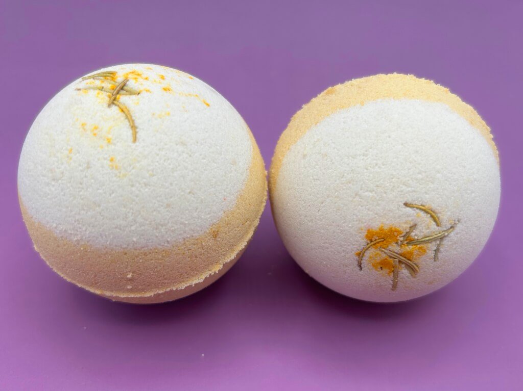 Coconut Scented Bath Bombs with Handmade Soap Inside - 2 ct - Berwyn Betty's Bath & Body Shop
