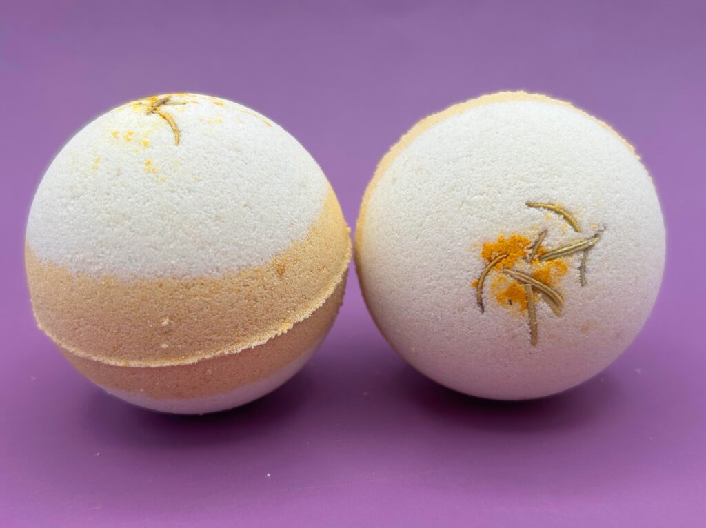 Coconut Scented Bath Bombs with Handmade Soap Inside - 2 ct - Berwyn Betty's Bath & Body Shop
