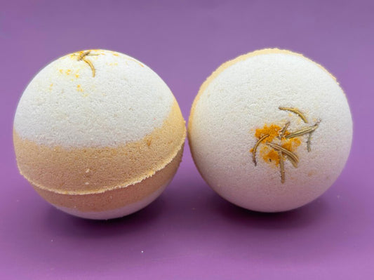Coconut Scented Bath Bombs with Handmade Soap Inside - 2 ct - Berwyn Betty's Bath & Body Shop