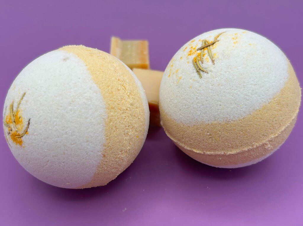 Coconut Scented Bath Bombs with Handmade Soap Inside - 2 ct - Berwyn Betty's Bath & Body Shop
