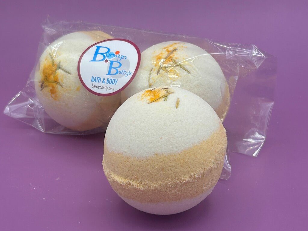 Coconut Scented Bath Bombs with Handmade Soap Inside - 2 ct - Berwyn Betty's Bath & Body Shop