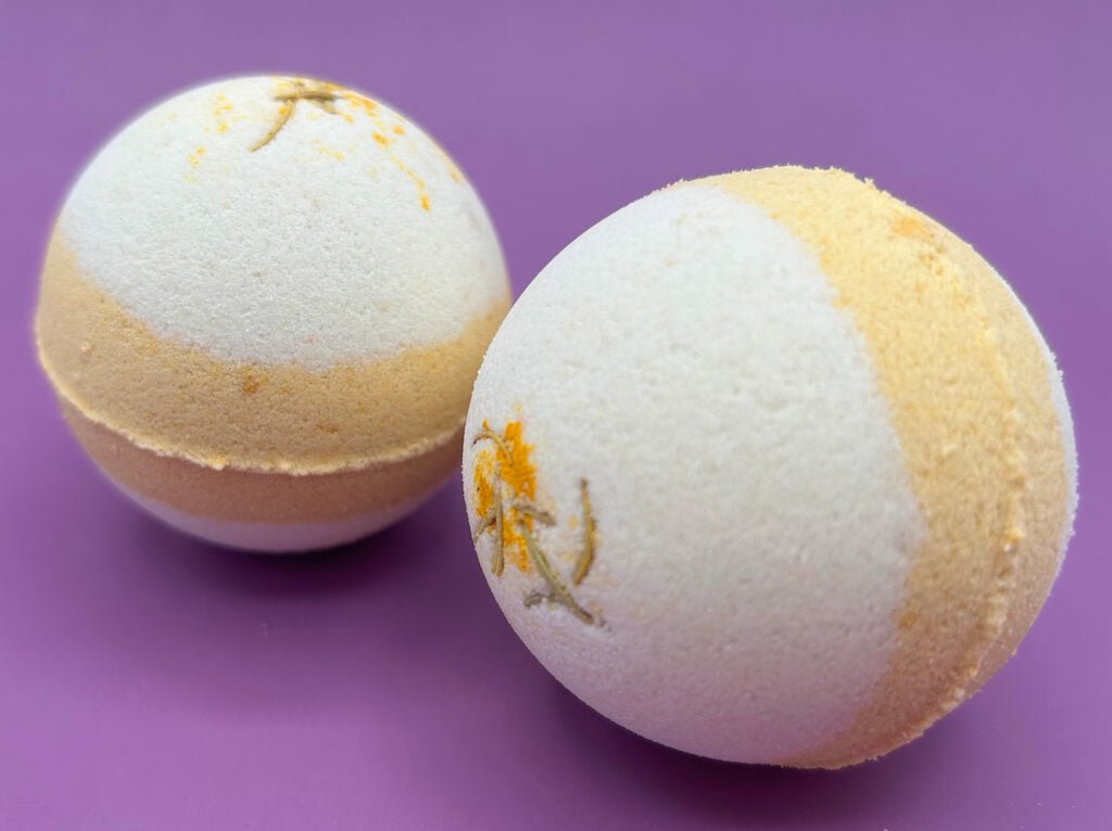 Coconut Scented Bath Bombs with Handmade Soap Inside - 2 ct - Berwyn Betty's Bath & Body Shop