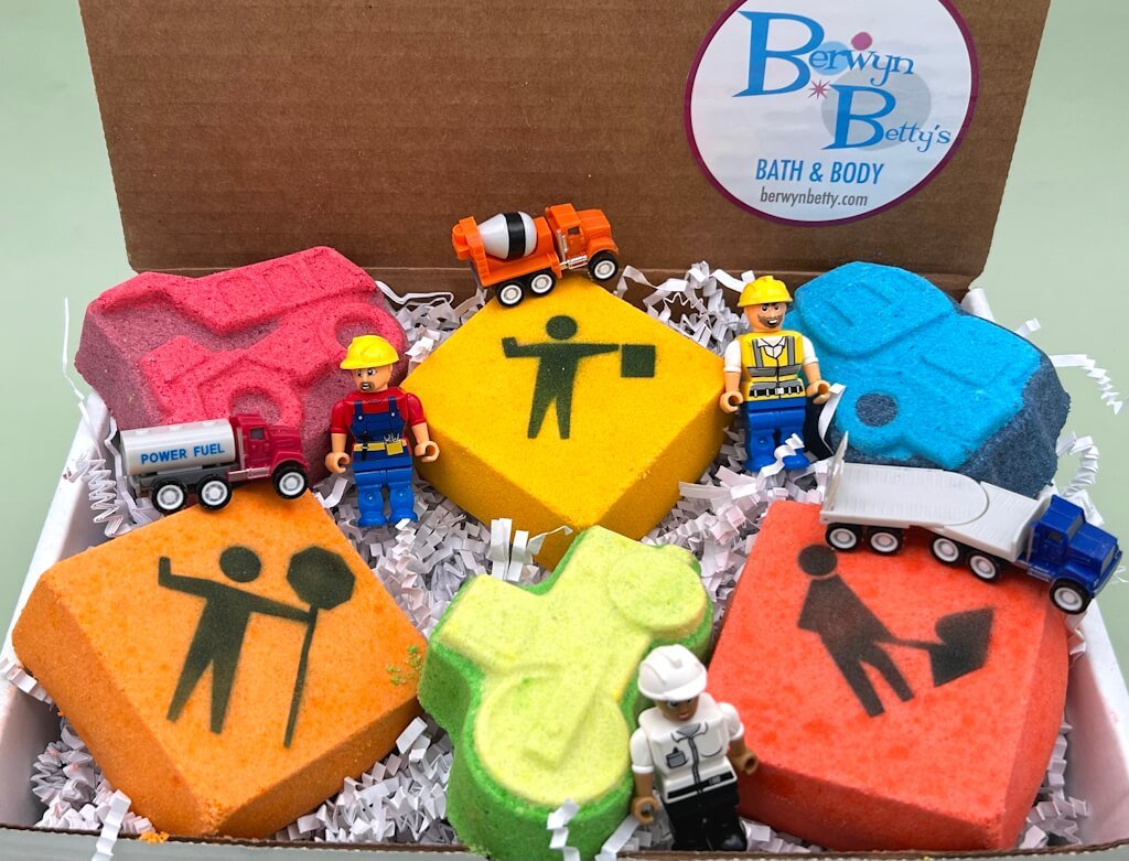 Construction Kids Bath Bombs Collection - 6 ct - Berwyn Betty's Bath & Body Shop