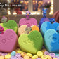 CONVERSATION HEARTS Kids Bath Bomb Gift Box with Cute Creature Mini Figure Toys Inside - 6 ct - Berwyn Betty's Bath & Body Shop