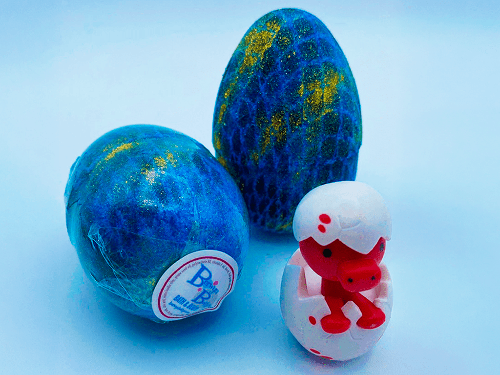 Dino Egg Kids Bath Bomb with Toy Inside - Berwyn Betty's Bath & Body Shop