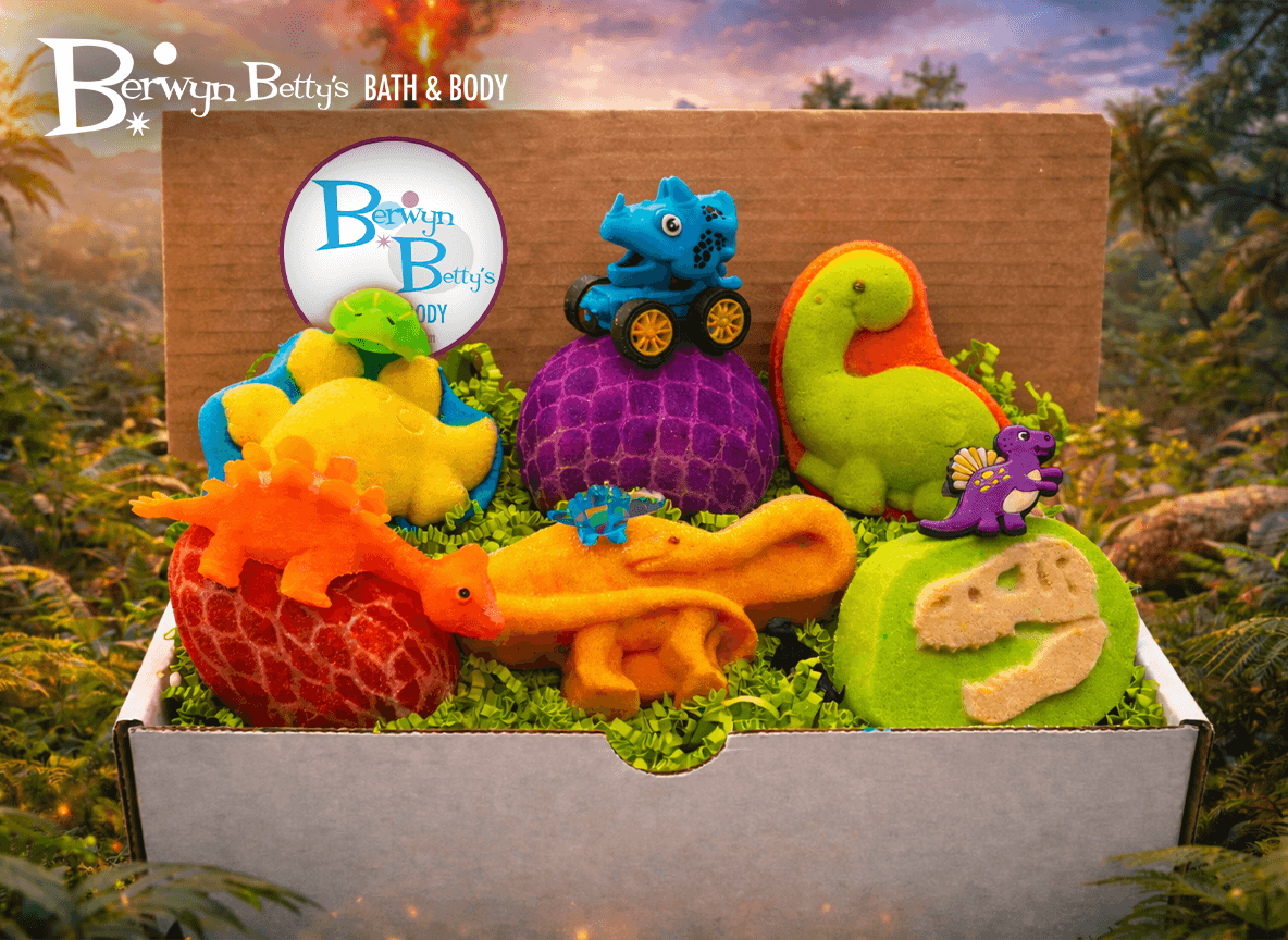 Dinosaur Bath Bomb Collection Box – 6 ct - Berwyn Betty's Bath & Body Shop