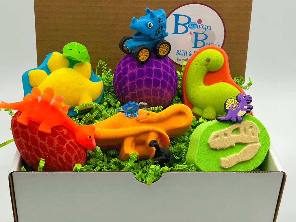 Dinosaur Bath Bomb Collection Box – 6 ct - Berwyn Betty's Bath & Body Shop