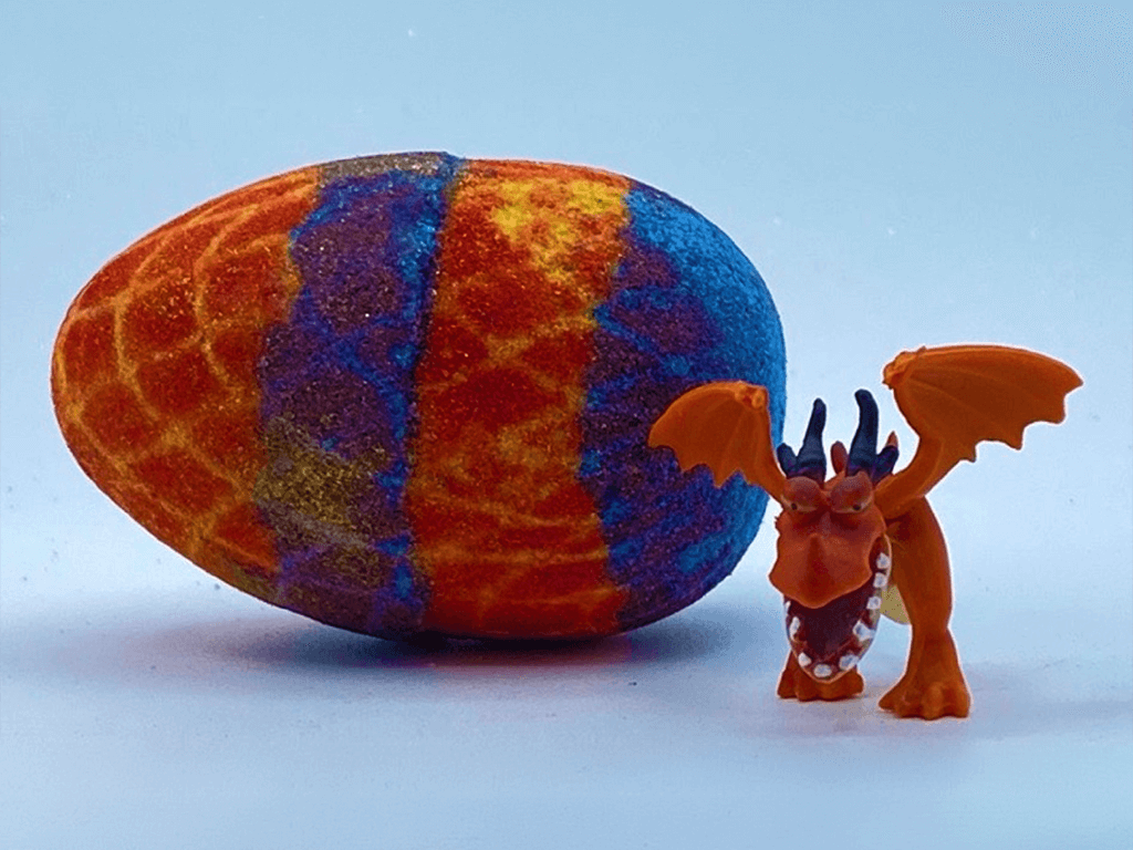 Dragon Egg Kids Bath Bomb with Toy Inside - Berwyn Betty's Bath & Body Shop