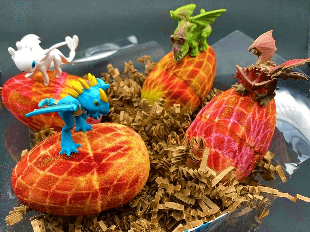Dragon Egg Kids Bath Bomb with Toy Inside Gift Box - 4 ct - Berwyn Betty's Bath & Body Shop