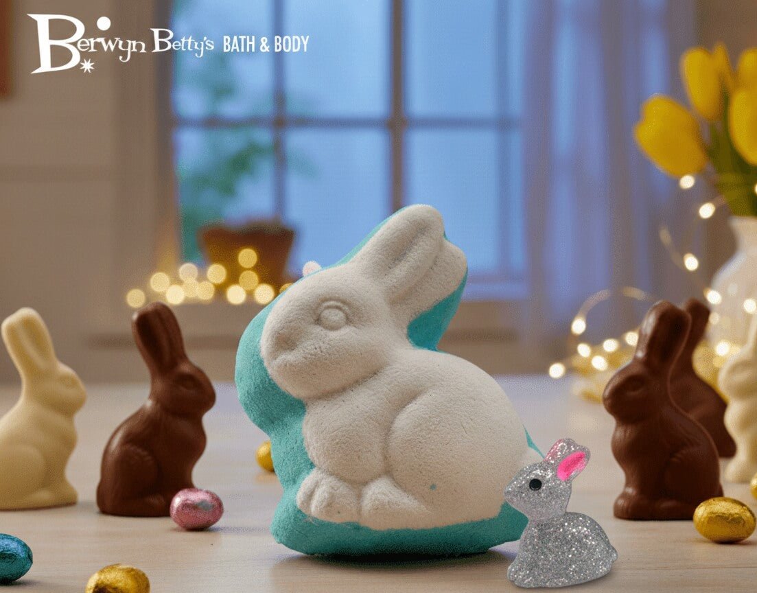 Easter Bunny Kids Bath Bomb with Sparkle Bunny Toy Inside - Berwyn Betty's Bath & Body Shop