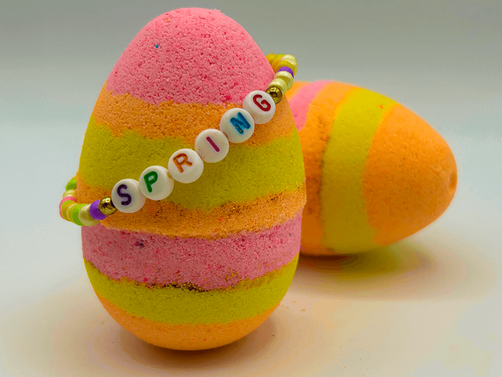 Easter Egg Kids Bath Bomb with Easter Bracelet Inside - Berwyn Betty's Bath & Body Shop