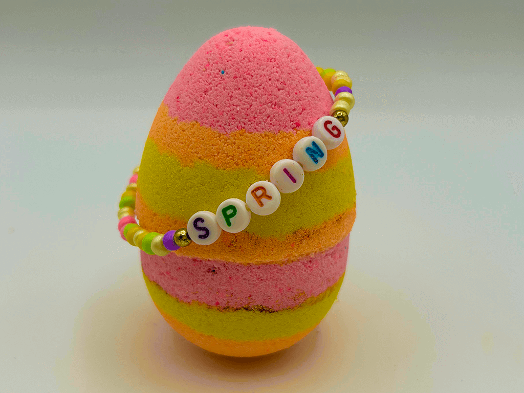 Easter Egg Kids Bath Bomb with Easter Bracelet Inside - Berwyn Betty's Bath & Body Shop