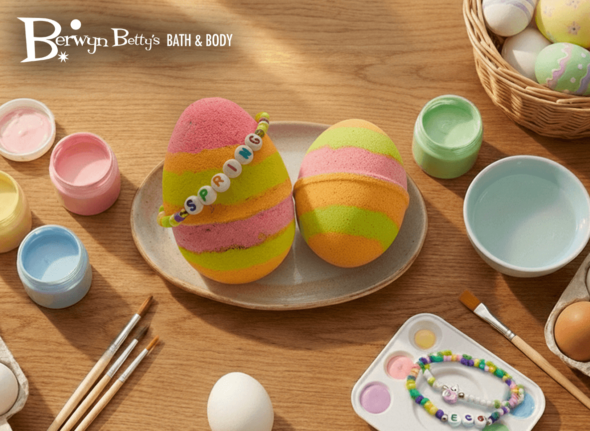 Easter Egg Kids Bath Bomb with Easter Bracelet Inside - Berwyn Betty's Bath & Body Shop