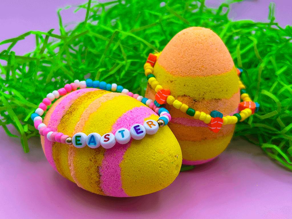 Easter Egg Kids Bath Bomb with Easter Bracelet Inside - Berwyn Betty's Bath & Body Shop