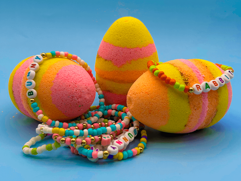 Easter Egg Kids Bath Bomb with Easter Bracelet Inside - Berwyn Betty's Bath & Body Shop