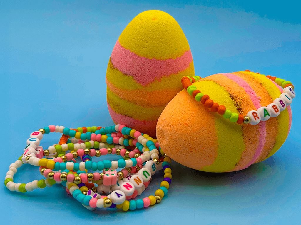 Easter Egg Kids Bath Bomb with Easter Bracelet Inside - Berwyn Betty's Bath & Body Shop