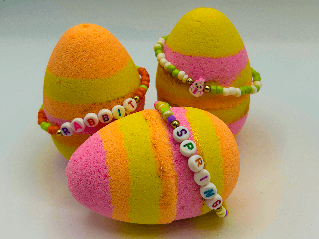 Easter Egg Kids Bath Bomb with Easter Bracelet Inside - Berwyn Betty's Bath & Body Shop