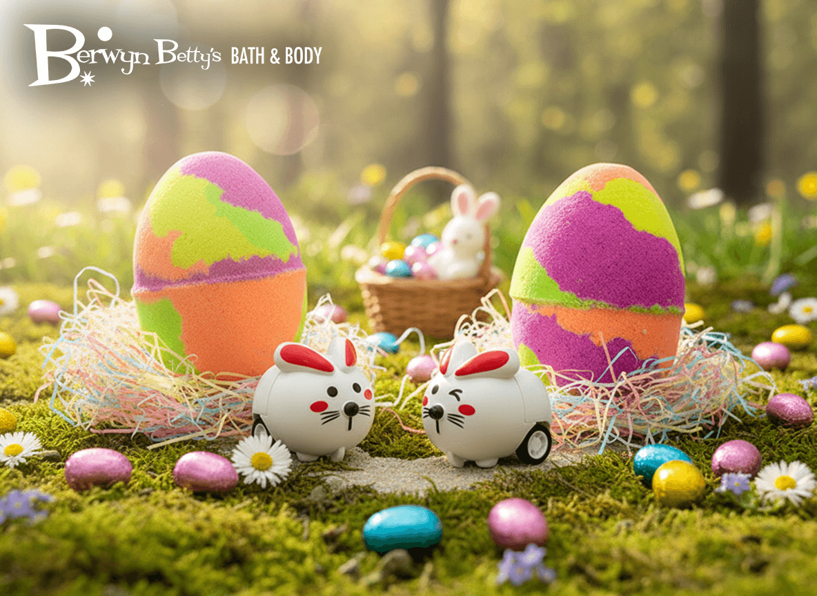 Easter Kids Bath Bomb with Pullback Bunny Racer Toy Inside - Berwyn Betty's Bath & Body Shop