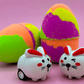Easter Kids Bath Bomb with Pullback Bunny Racer Toy Inside - Berwyn Betty's Bath & Body Shop