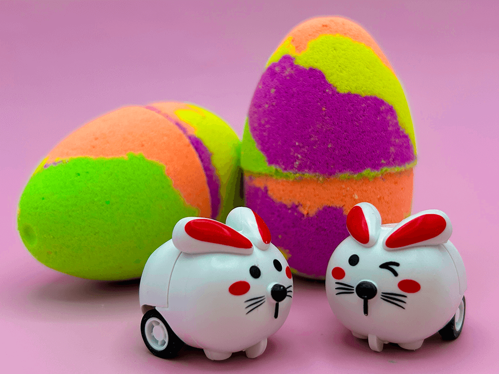 Easter Kids Bath Bomb with Pullback Bunny Racer Toy Inside - Berwyn Betty's Bath & Body Shop