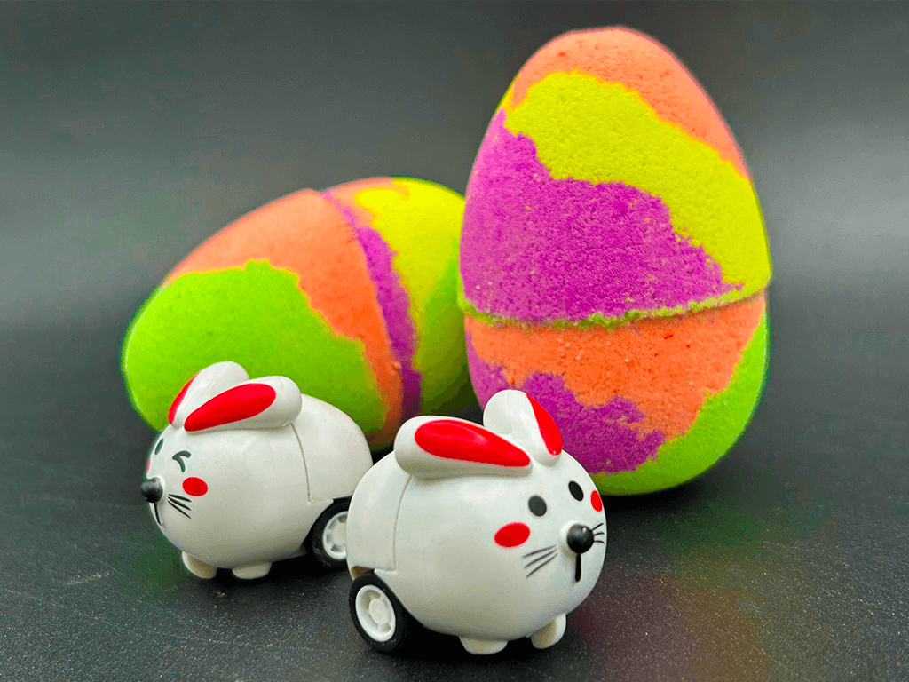 Easter Kids Bath Bomb with Pullback Bunny Racer Toy Inside - Berwyn Betty's Bath & Body Shop