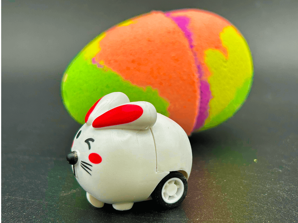 Easter Kids Bath Bomb with Pullback Bunny Racer Toy Inside - Berwyn Betty's Bath & Body Shop