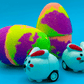 Easter Kids Bath Bomb with Pullback Bunny Racer Toy Inside - Berwyn Betty's Bath & Body Shop