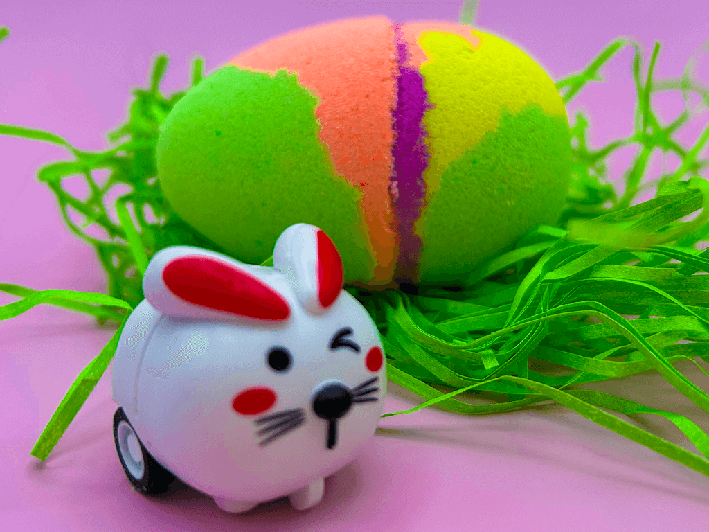 Easter Kids Bath Bomb with Pullback Bunny Racer Toy Inside - Berwyn Betty's Bath & Body Shop