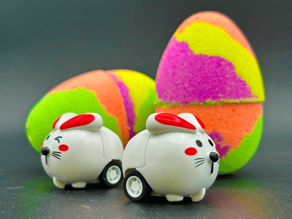 Easter Kids Bath Bomb with Pullback Bunny Racer Toy Inside - Berwyn Betty's Bath & Body Shop