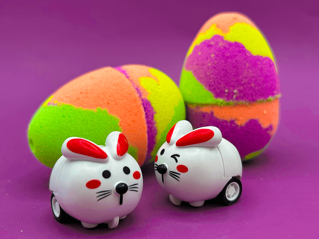 Easter Kids Bath Bomb with Pullback Bunny Racer Toy Inside - Berwyn Betty's Bath & Body Shop