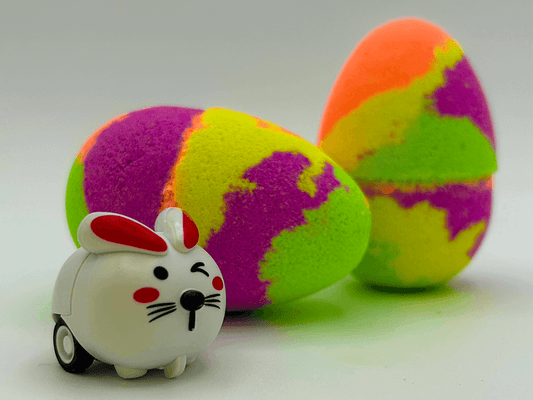 Easter Kids Bath Bomb with Pullback Bunny Racer Toy Inside - Berwyn Betty's Bath & Body Shop