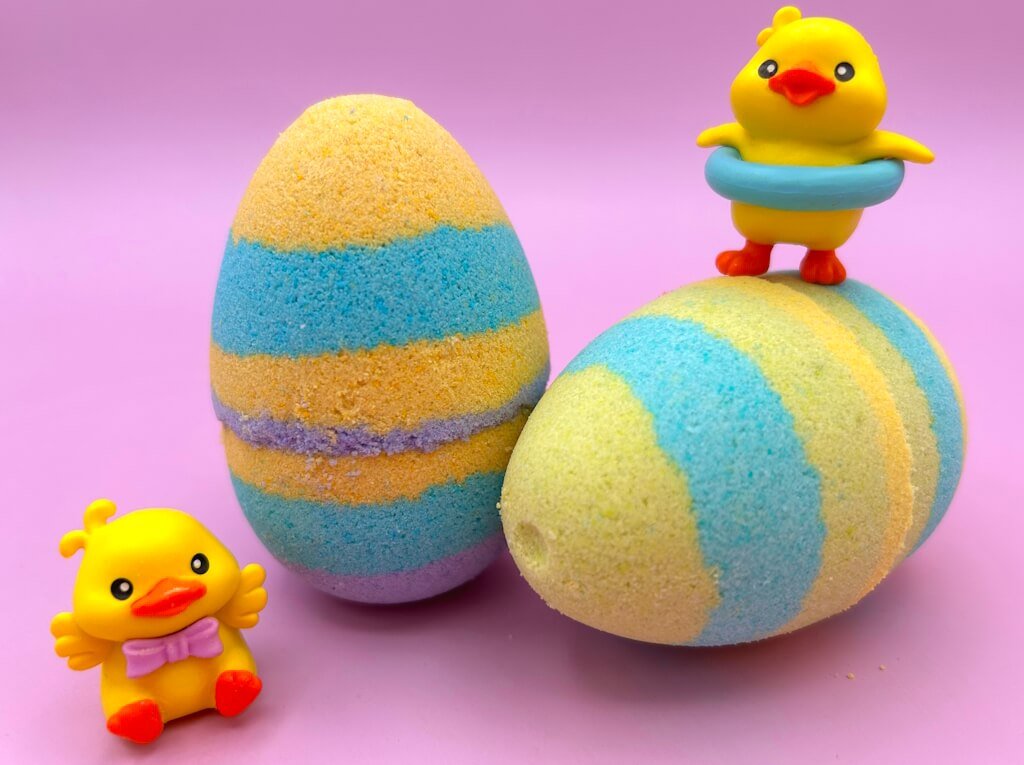 Easter Rainbow Egg Bath Bomb Gift Box with Toy Ducks Inside - 4 ct - Berwyn Betty's Bath & Body Shop
