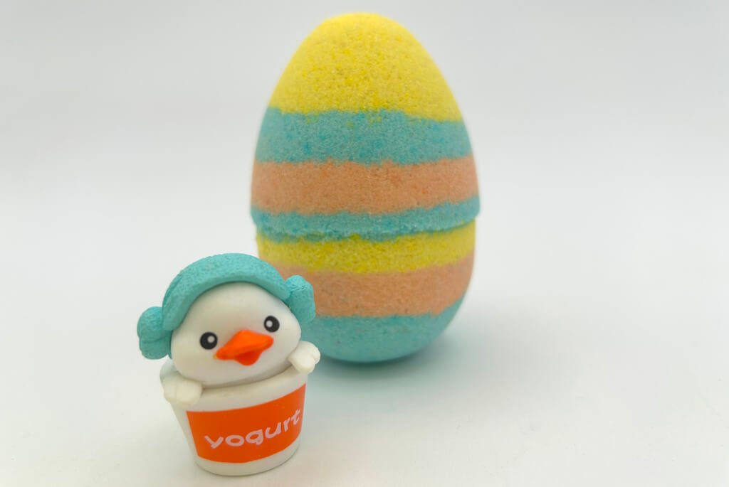 Easter Rainbow Egg Bath Bomb with Toy Duck Inside - Berwyn Betty's Bath & Body Shop