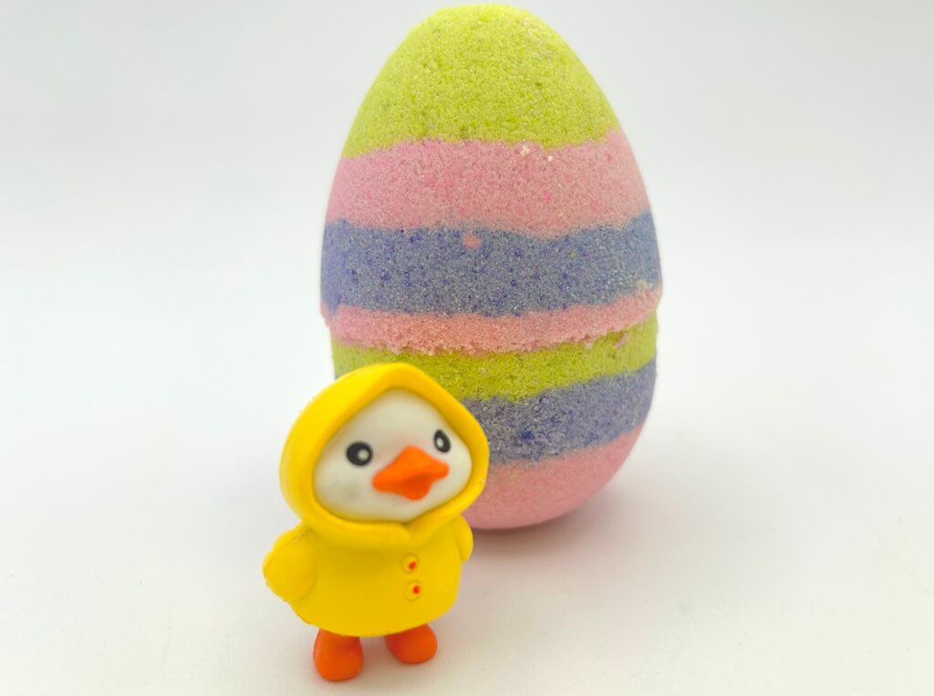 Easter Rainbow Egg Bath Bomb with Toy Duck Inside - Berwyn Betty's Bath & Body Shop