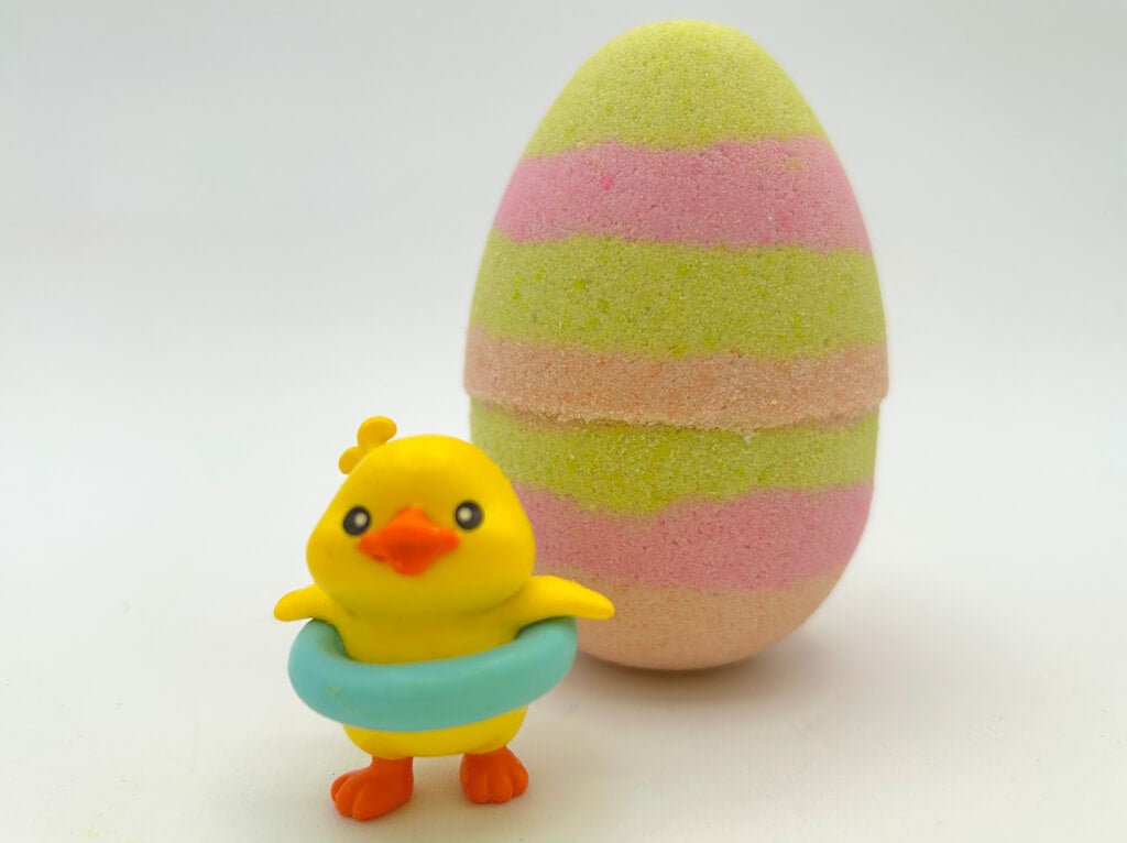 Easter Rainbow Egg Bath Bomb with Toy Duck Inside - Berwyn Betty's Bath & Body Shop