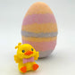 Easter Rainbow Egg Bath Bomb with Toy Duck Inside - Berwyn Betty's Bath & Body Shop